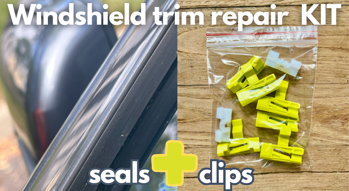 VOLVO V70 XC70 S60 WINDSHIELD TRIM MOULDING REPAIR KIT. SEALS AND CLIPS INCLUDED