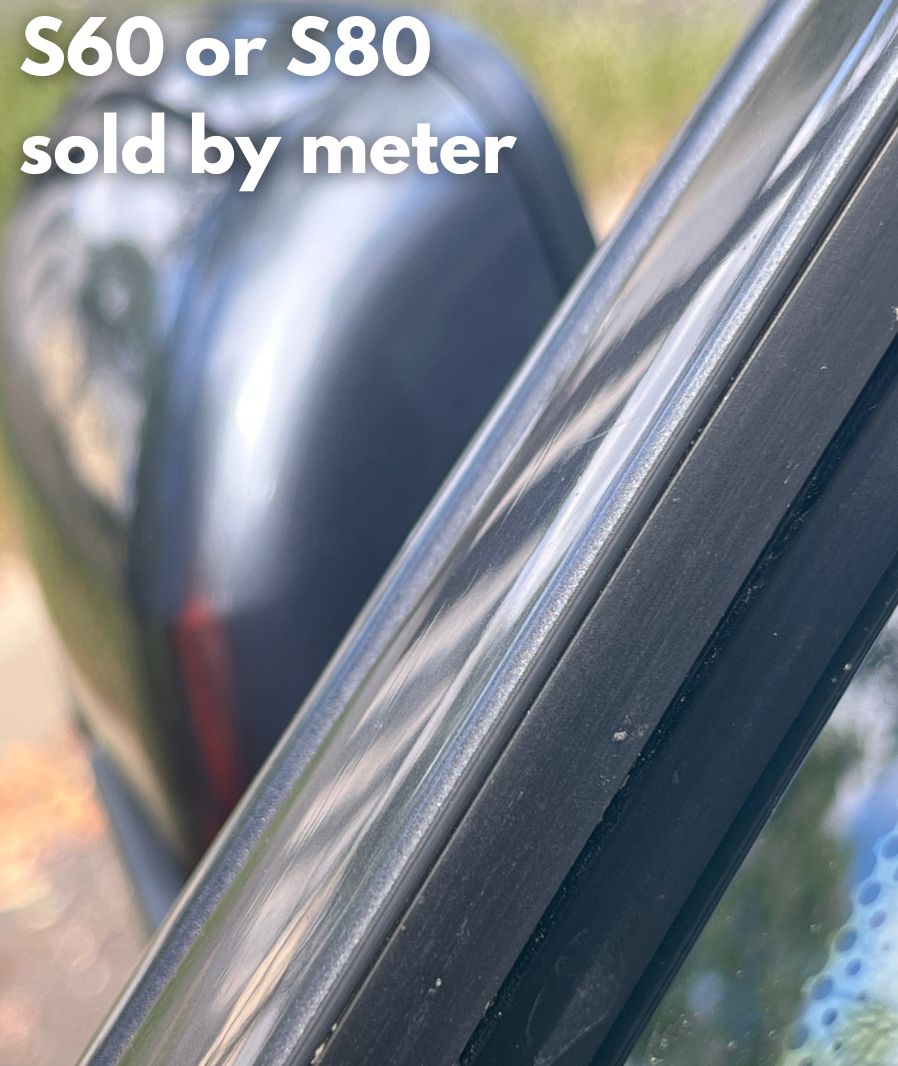 Windshield trim moulding seals VOLVO S60, S80 2000 to 2006, SOLD BY METER