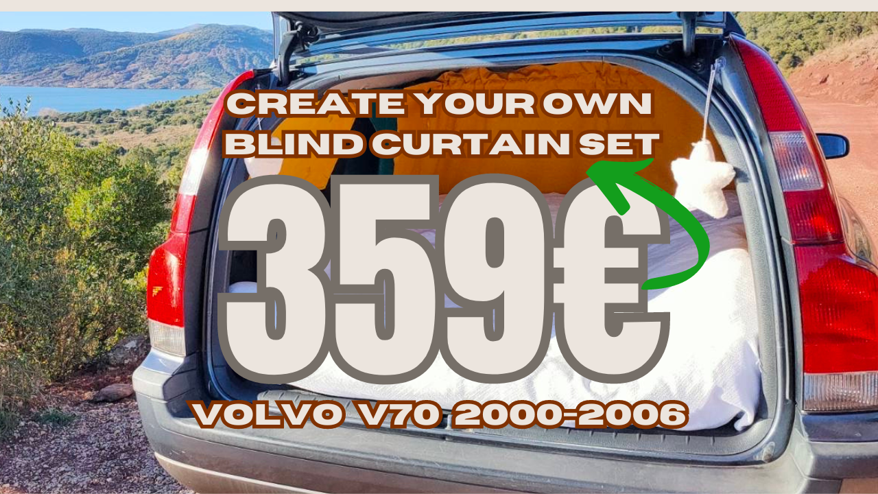 VOLVO V70, XC70 2000 to 2006 BLIND CURTAINS. Set of 5. VOLVO MINI CAMPER VAN