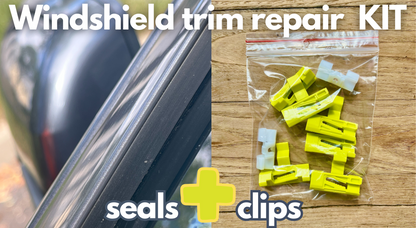 VOLVO V70 XC70 S60 WINDSHIELD TRIM MOULDING REPAIR KIT. SEALS AND CLIPS INCLUDED