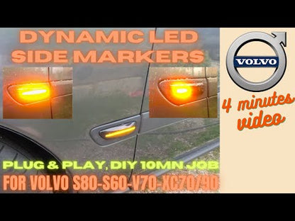 VOLVO S60 V70 XC70 S80 XC90 2000-2006, PAIR OF LED DYNAMIC SIDE MARKERS